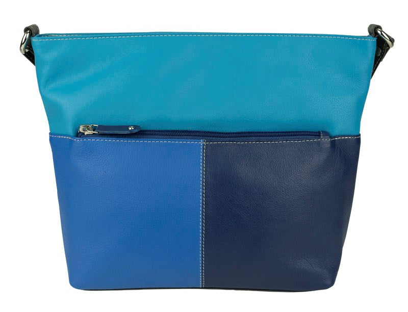 Multi Coloured Top Zip Leather Shoulder Bag UAFB112