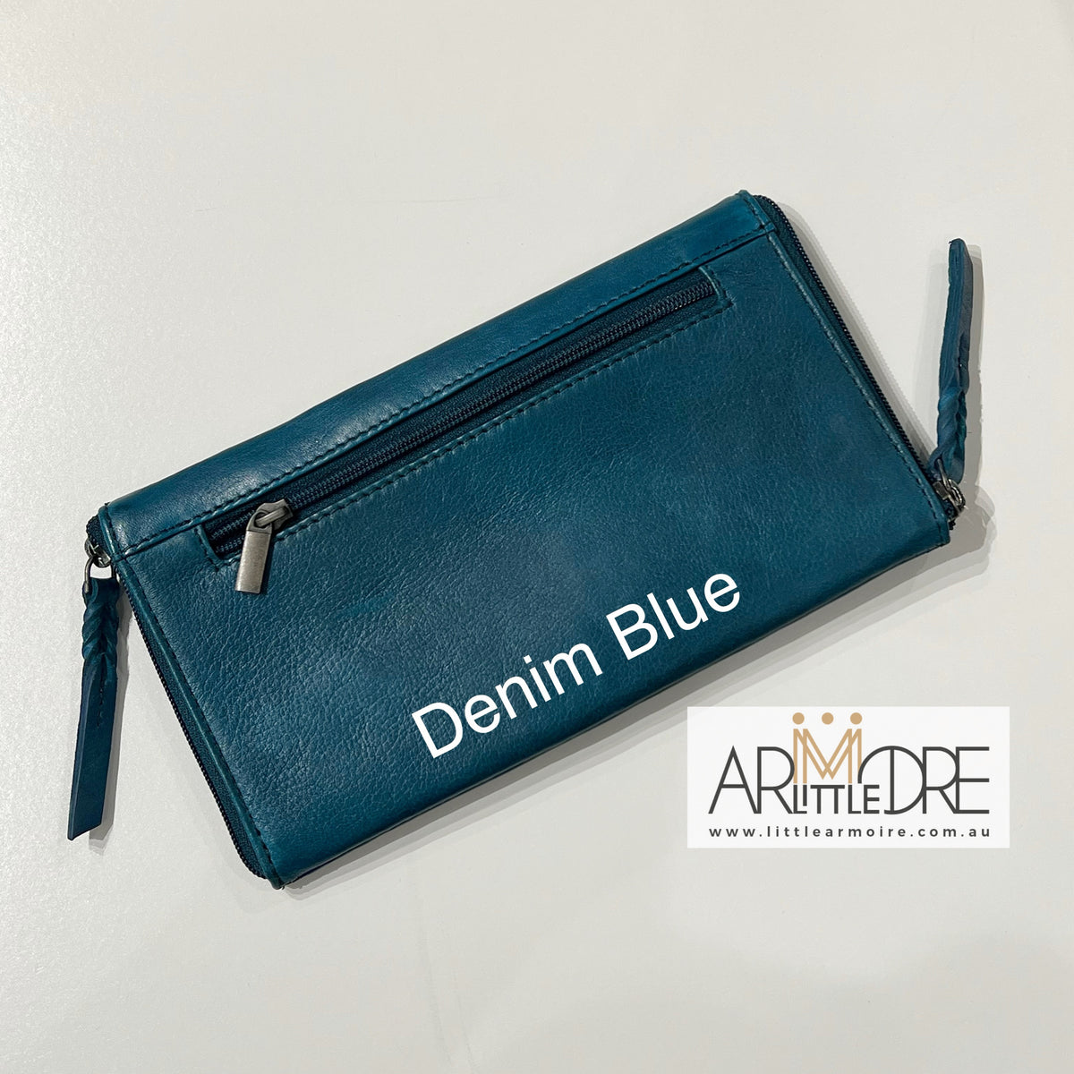 Washed Leather Double Sided Glasses Case with extra rear zipped pocket LA-6238