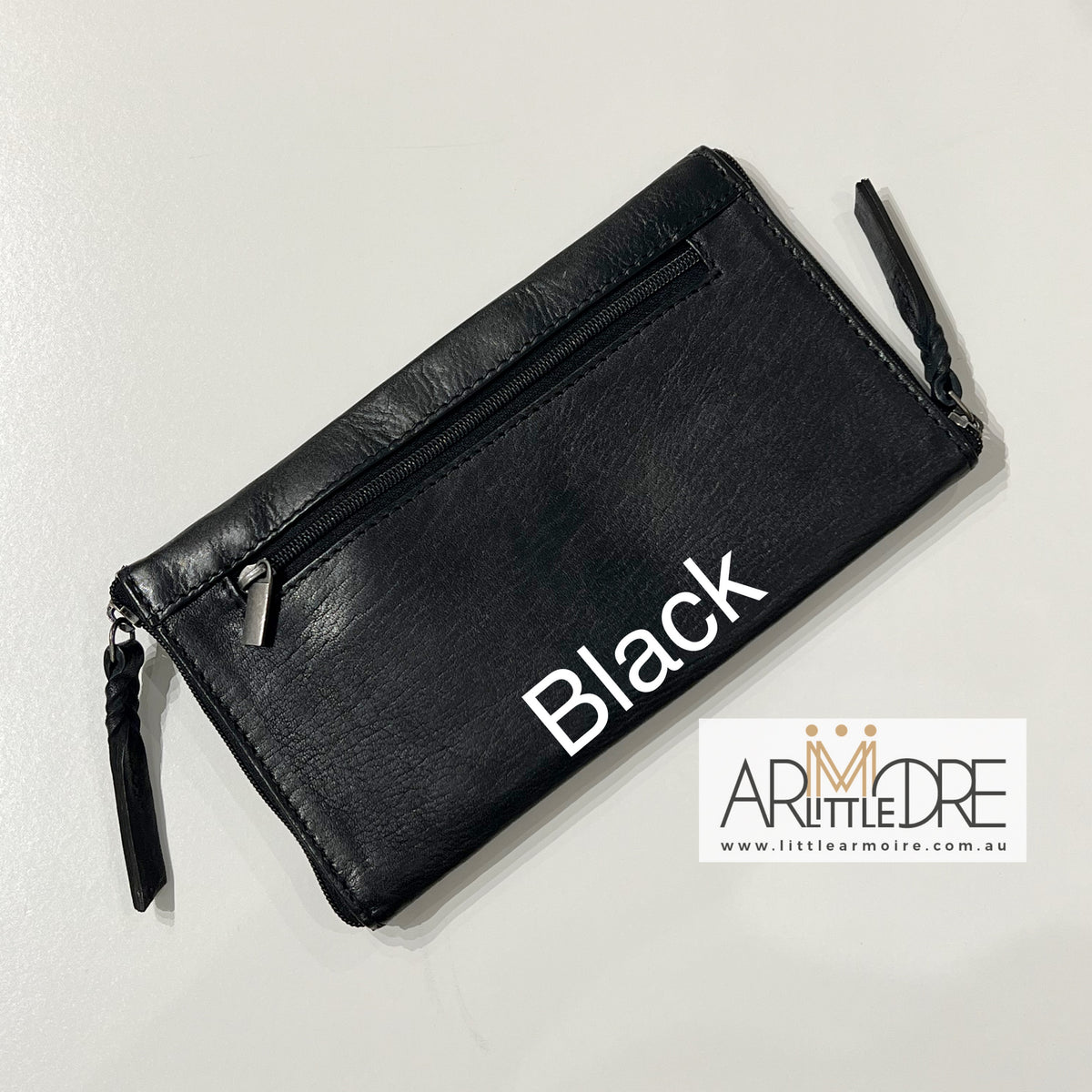 Washed Leather Double Sided Glasses Case with extra rear zipped pocket LA-6238