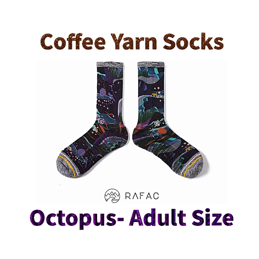 RAFAC Coffee Yarn Socks - Wildlife Series: UARFWL2325A for Adult