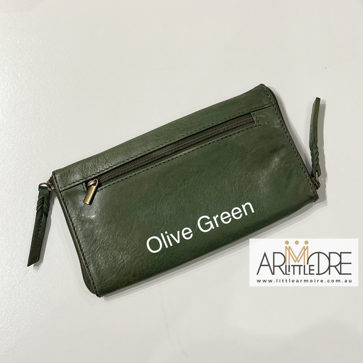 Washed Leather Double Sided Glasses Case with extra rear zipped pocket LA-6238