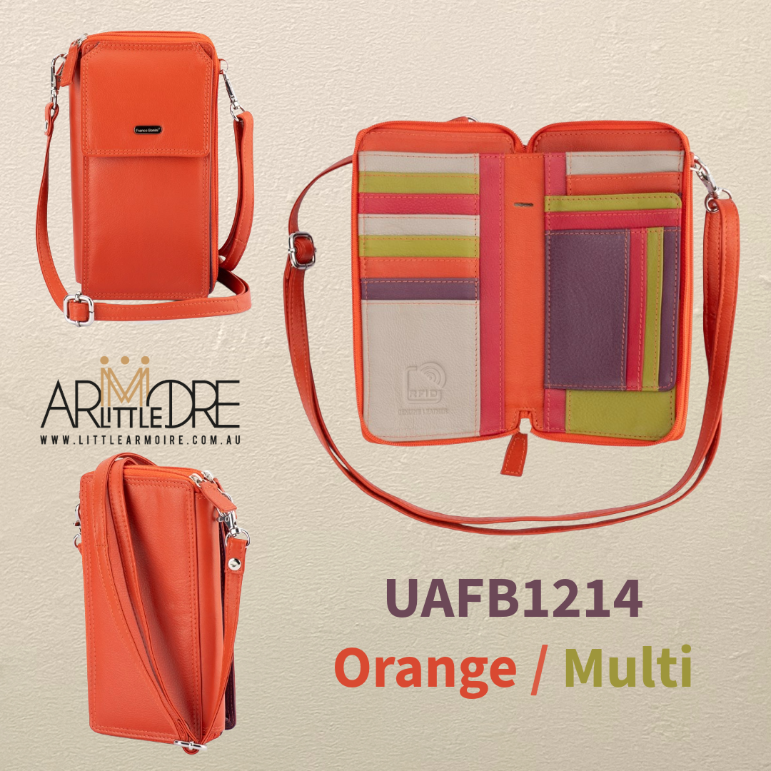 Multi Coloured Mega Wallet / Phone Bag with Crossbody Strap UAFB1214