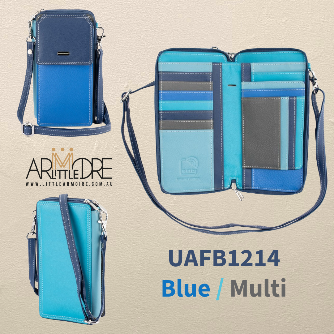 Multi Coloured Mega Wallet / Phone Bag with Crossbody Strap UAFB1214