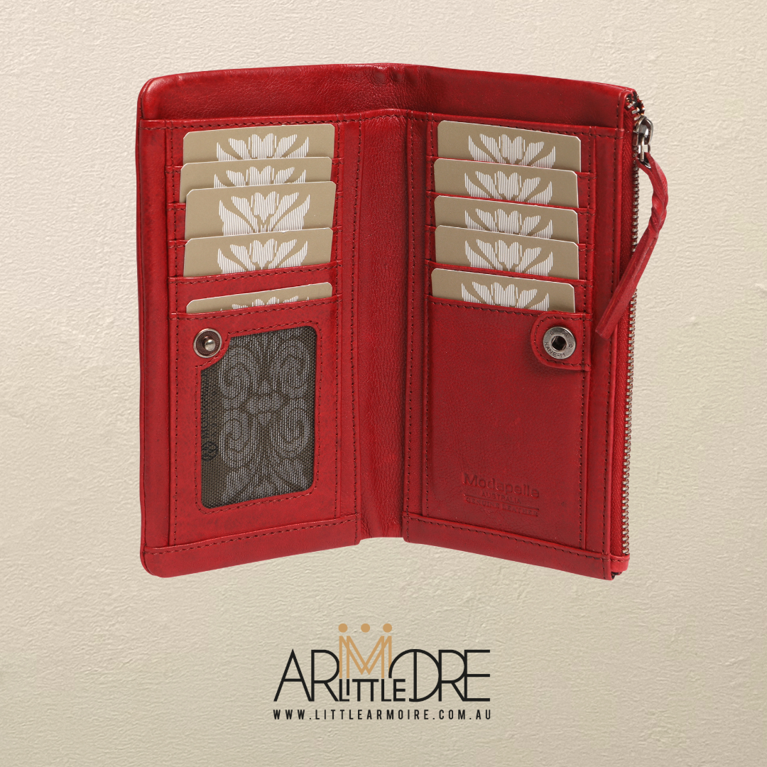 Soft Washed Leather Wallet with press stud UAMP7633