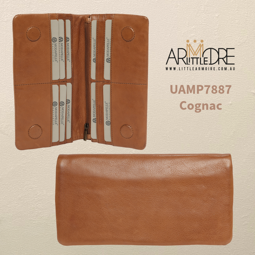 Soft Washed Leather Bid Fold Full Size Wallet with magnetic UAMP7887