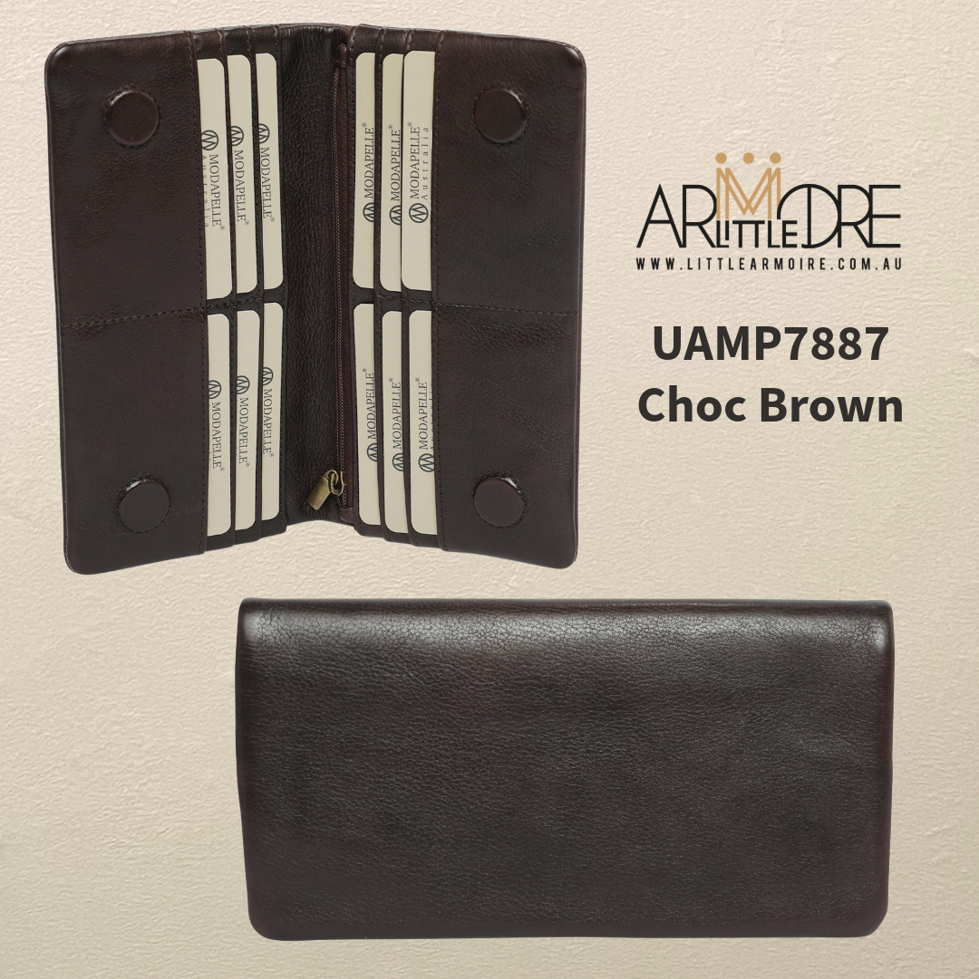 Soft Washed Leather Bid Fold Full Size Wallet with magnetic UAMP7887