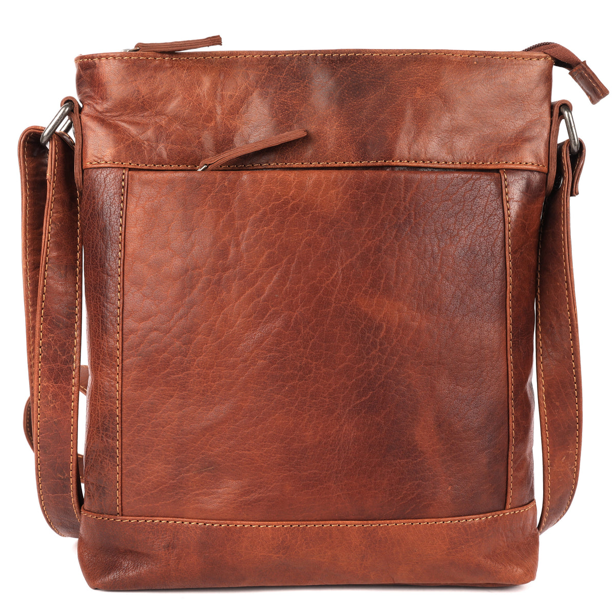 Unisex Structured Leather Crossbody Bag MELBOURNE - UARH1545