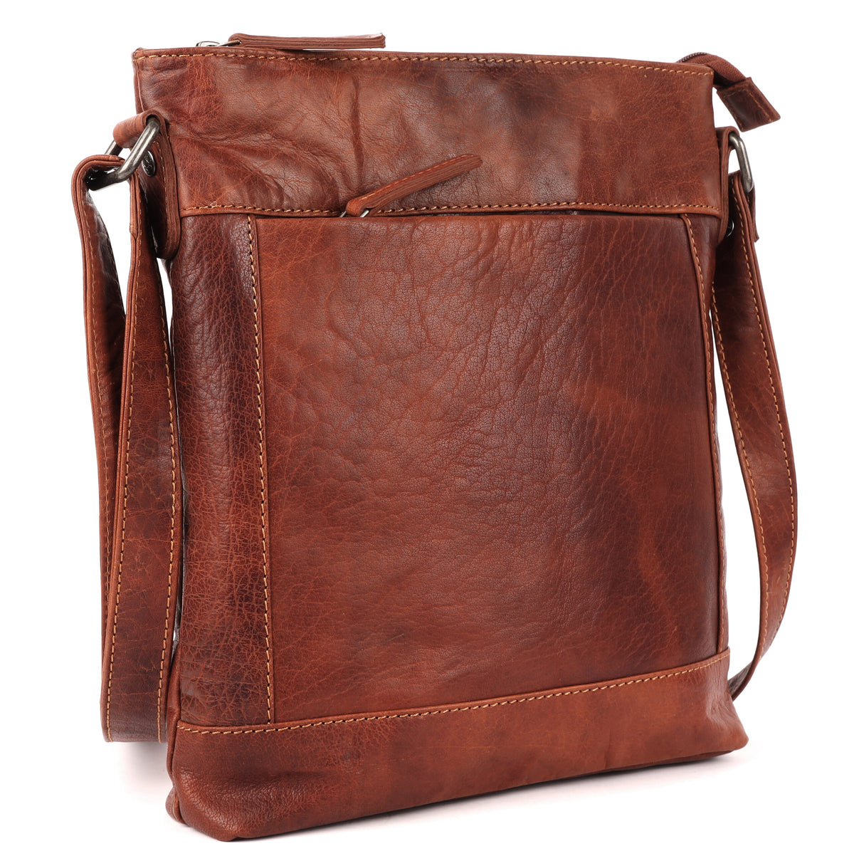 Unisex Structured Leather Crossbody Bag MELBOURNE - UARH1545