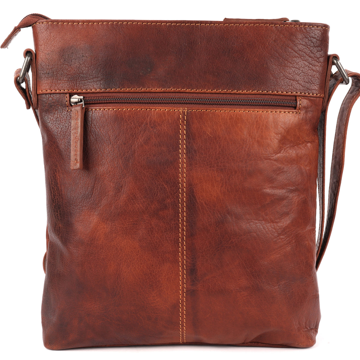 Unisex Structured Leather Crossbody Bag MELBOURNE - UARH1545