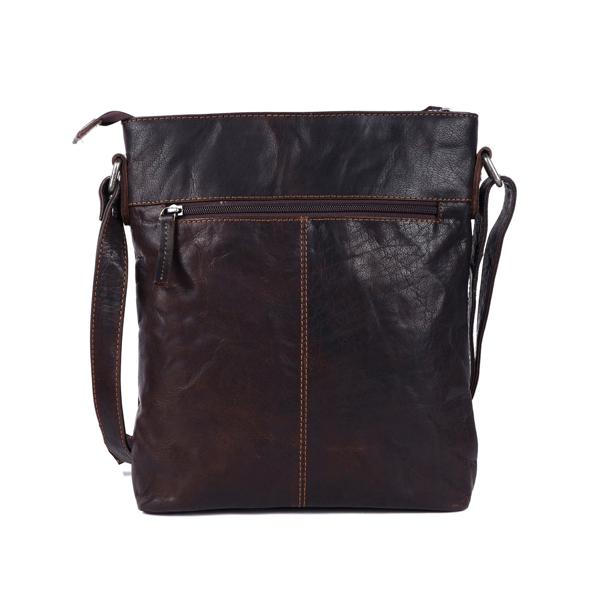 Unisex Structured Leather Crossbody Bag MELBOURNE - UARH1545
