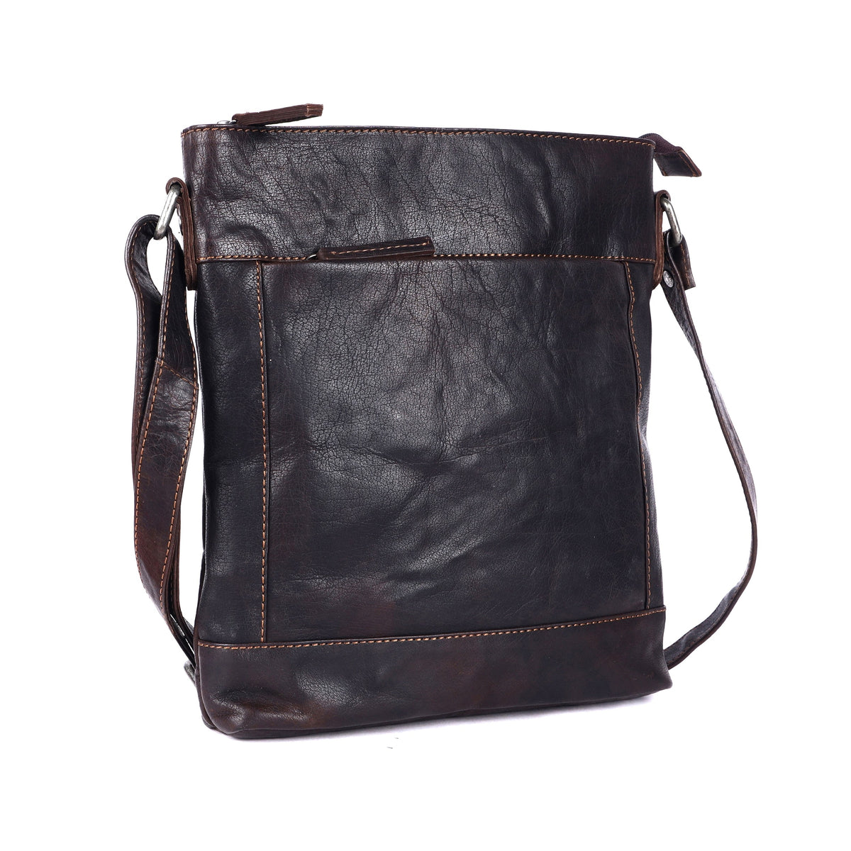 Unisex Structured Leather Crossbody Bag MELBOURNE - UARH1545