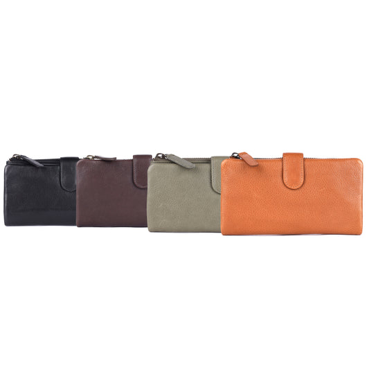 Press-stud closure Slim Ladies Leather Wallet UARH2629