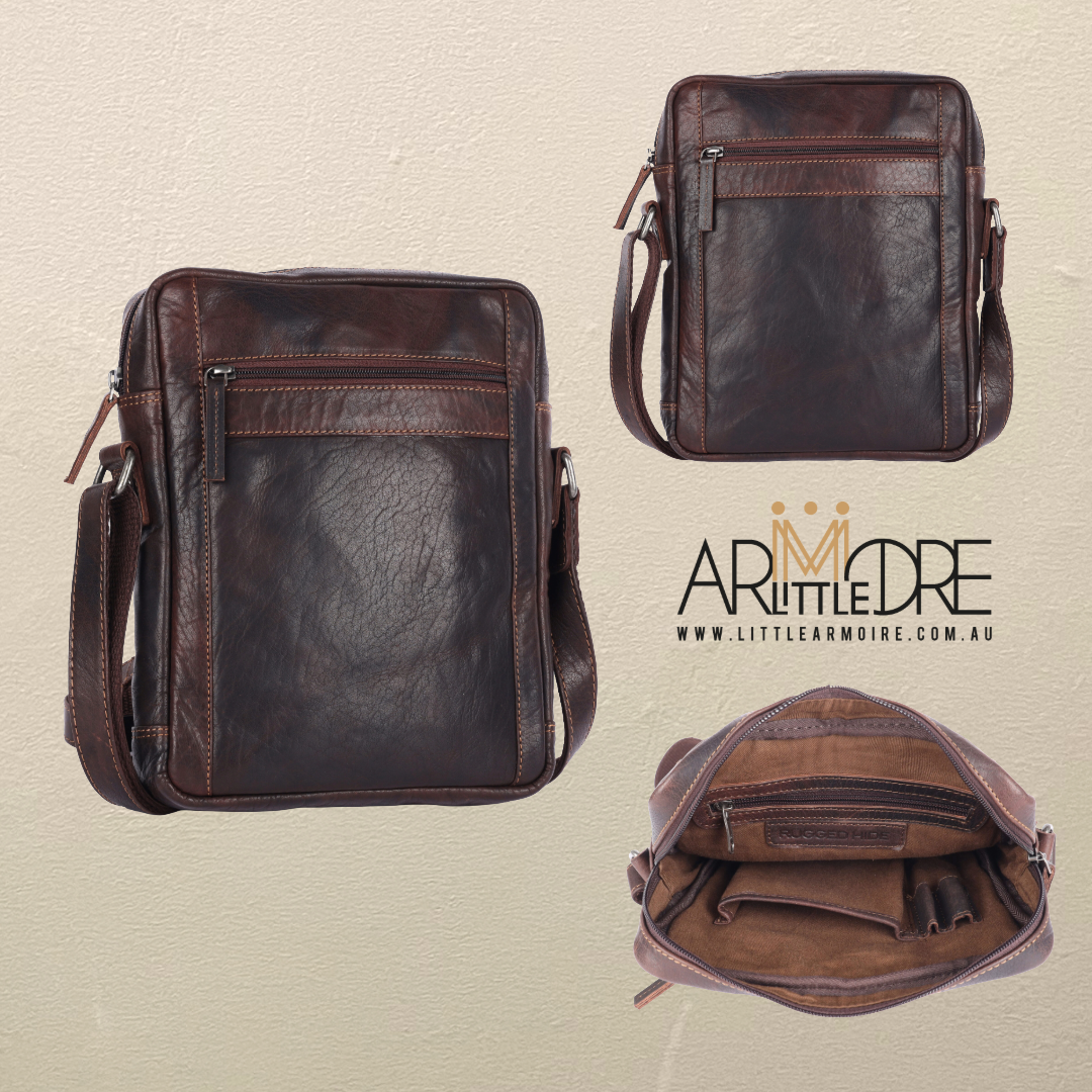 Unisex Structured Leather Crossbody Bag Danin - UARH2523