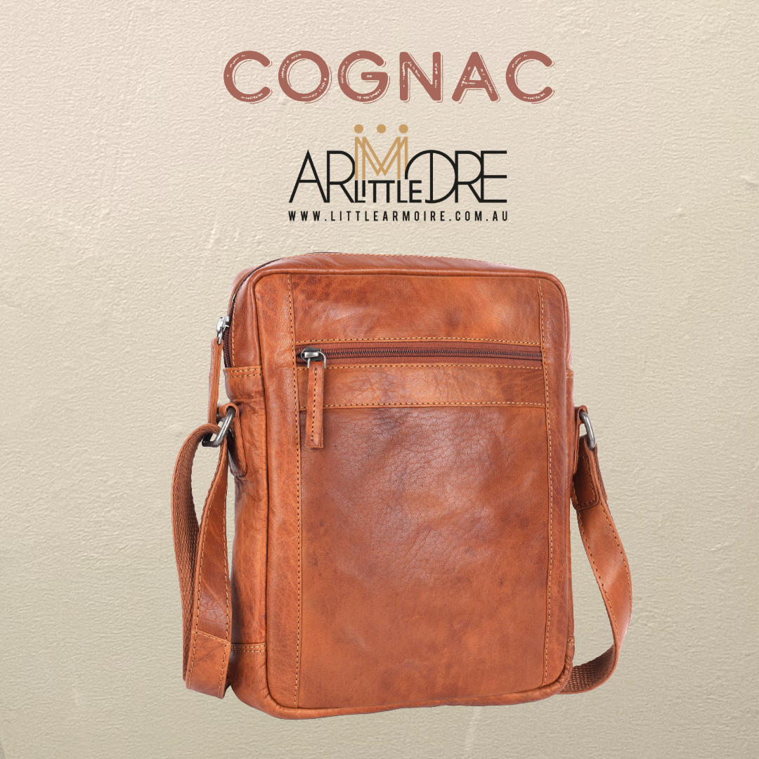 Unisex Structured Leather Crossbody Bag Danin - UARH2523