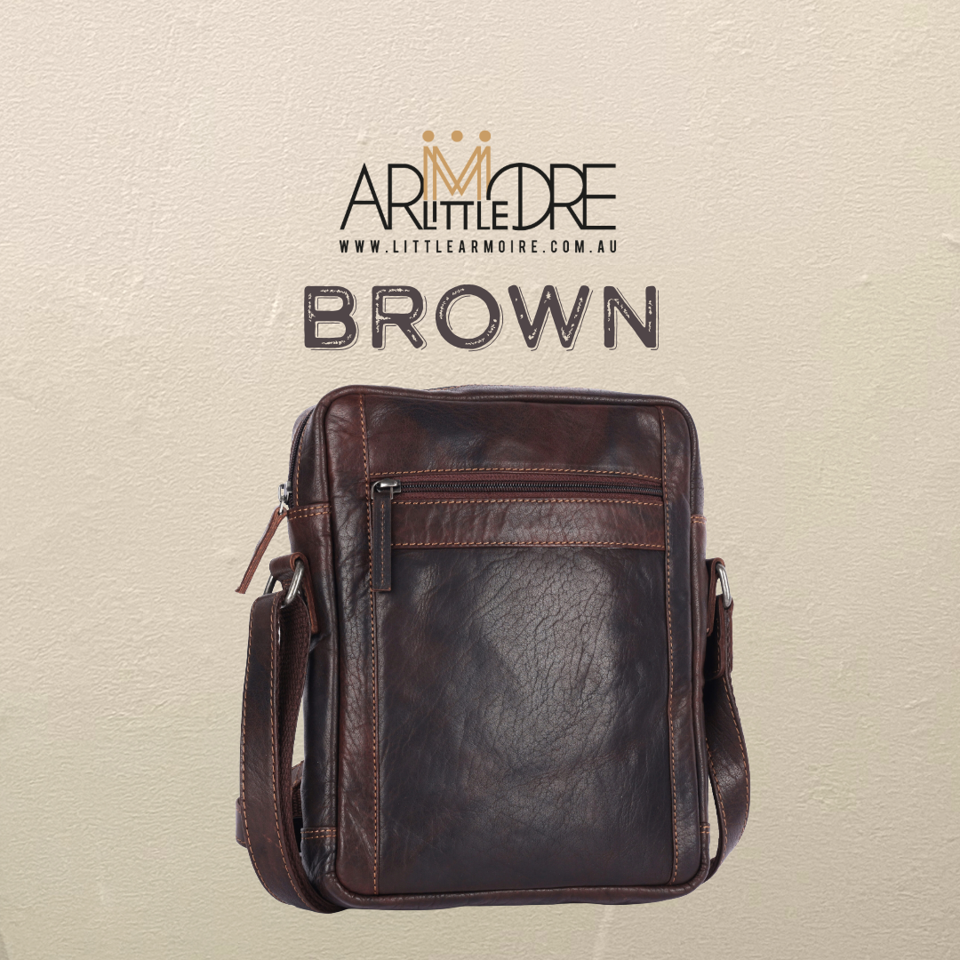 Unisex Structured Leather Crossbody Bag Danin - UARH2523