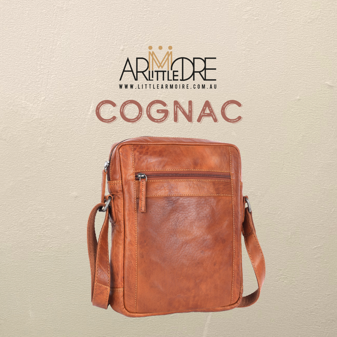 Unisex Structured Leather Crossbody Bag Danin - UARH2523