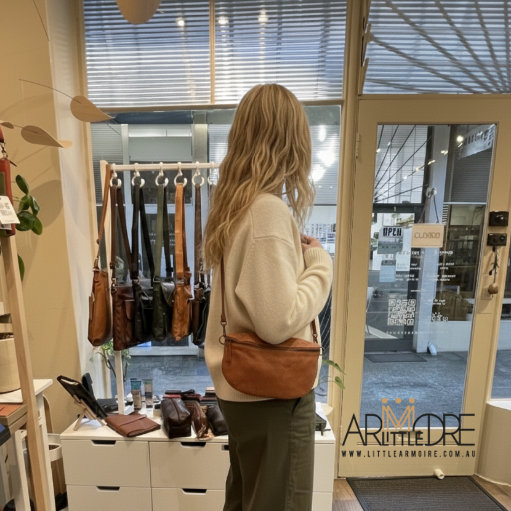 Leather Chest Bag/Crossbody bag UARH479 Charlotte
