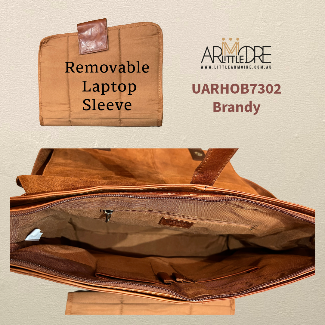 Men's Leather Satchel Laptop Bag UARHOB7302