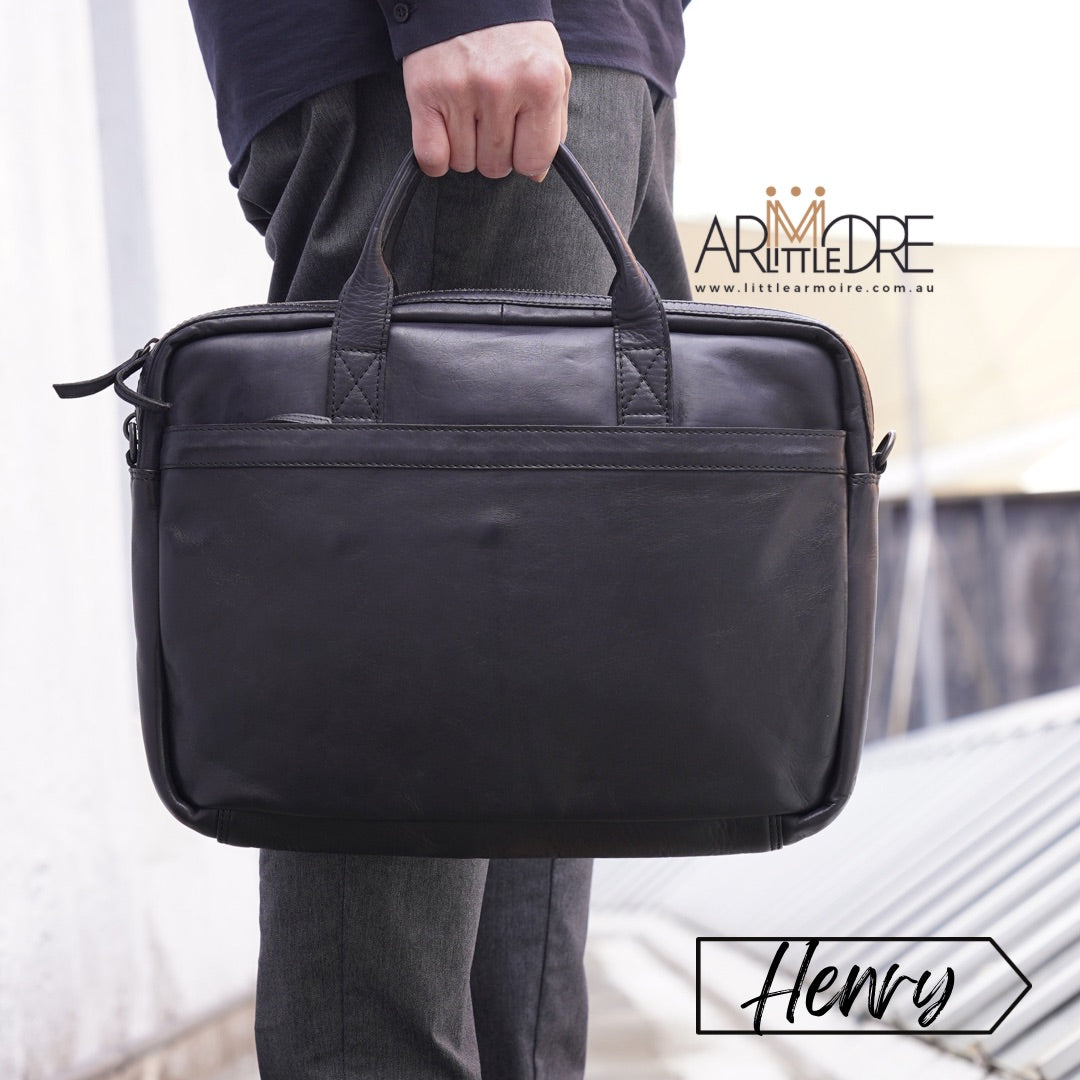 Vintage Business Leather Laptop / Document Brief Bag UARH4264