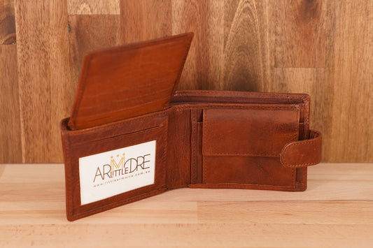 Men's Leather Wallet with Tab and Coin UARH108