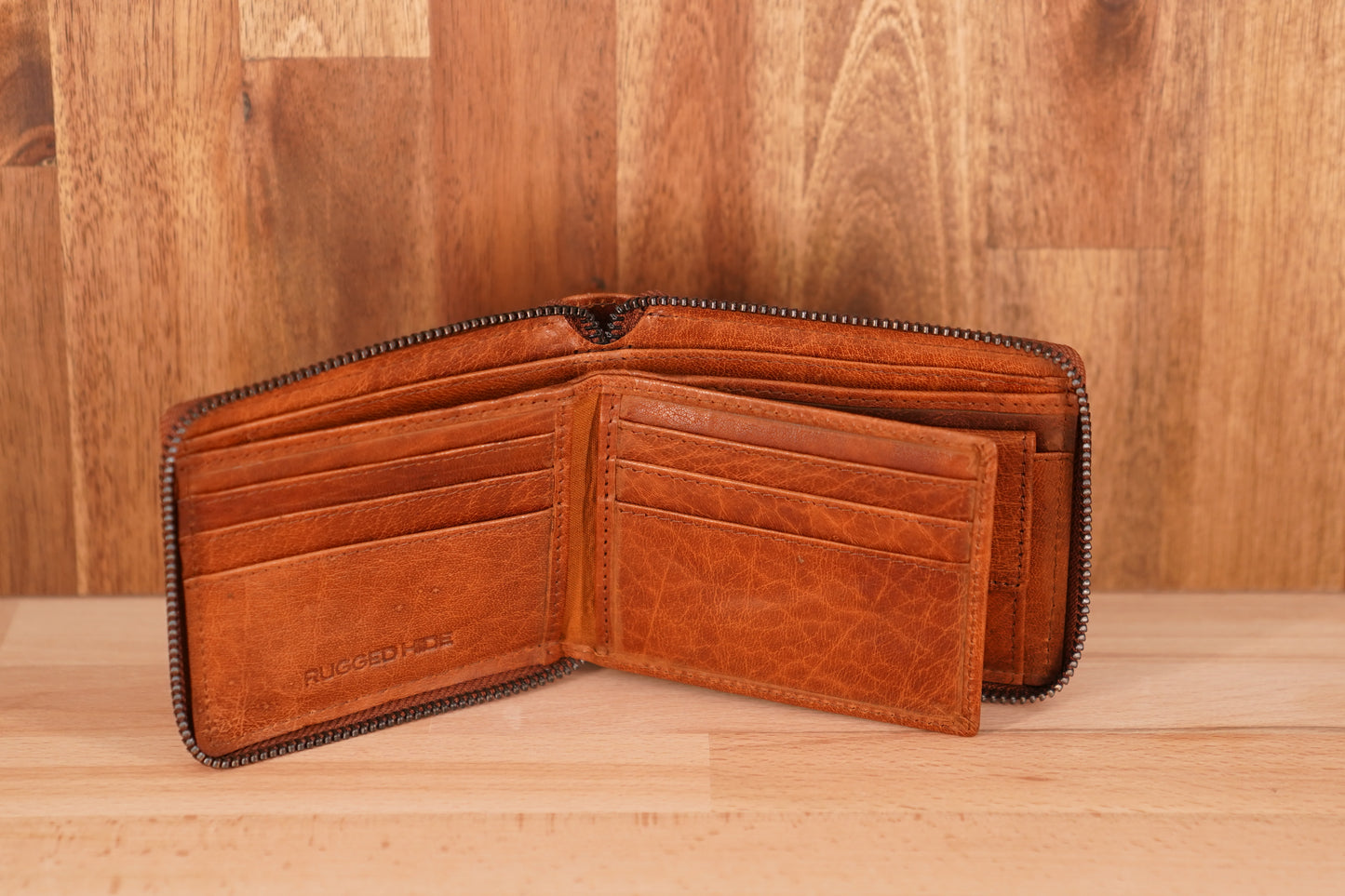 LA6001 Zipped Around Leather Wallet