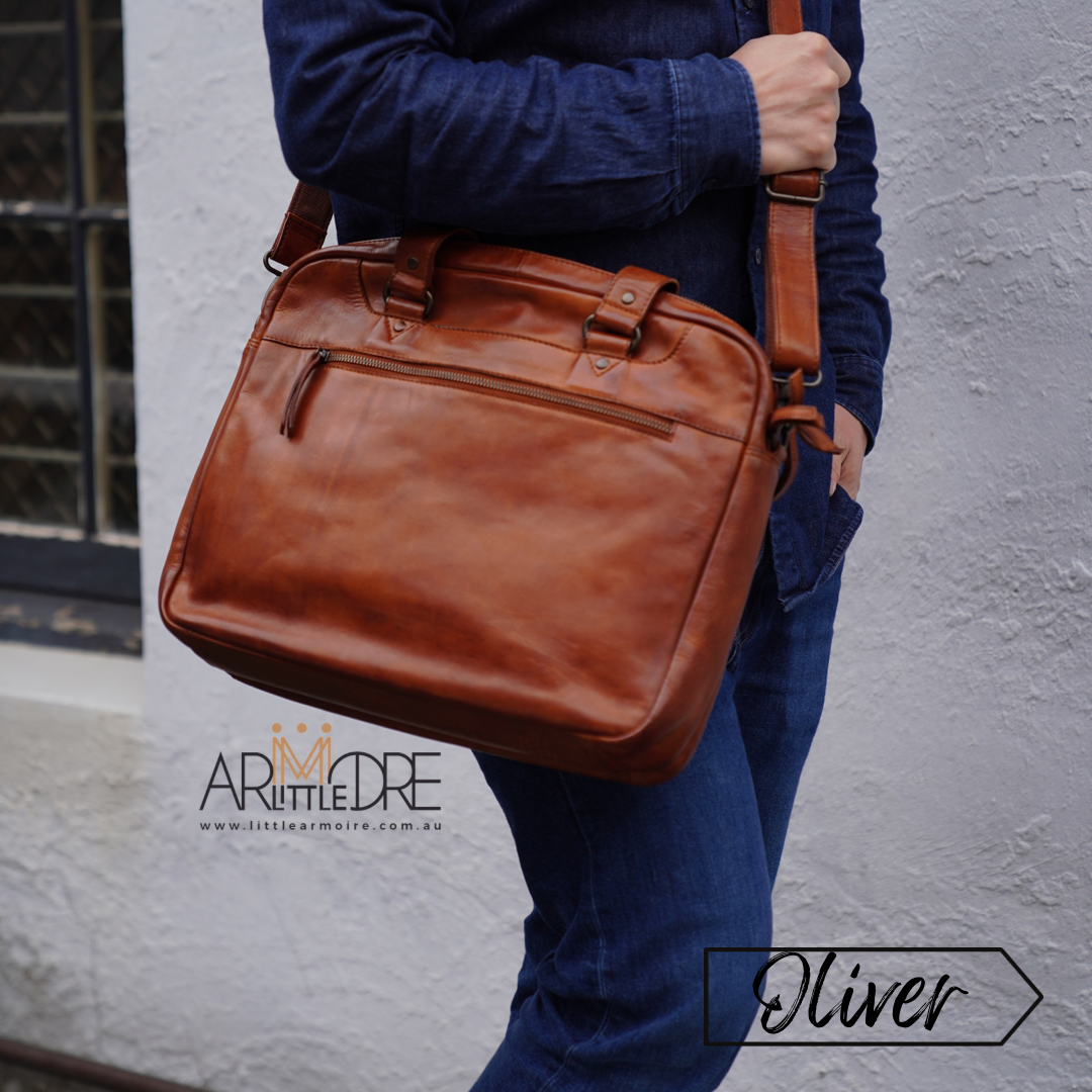 UARH3624 Vintage Business Leather Laptop / Document Brief Bag