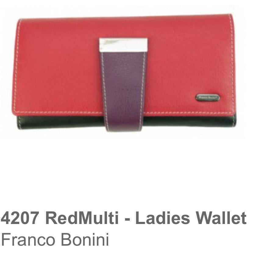 FB-7024 Large Ladies Multi Colour Wallet 20 Cards Holder and Coin Section