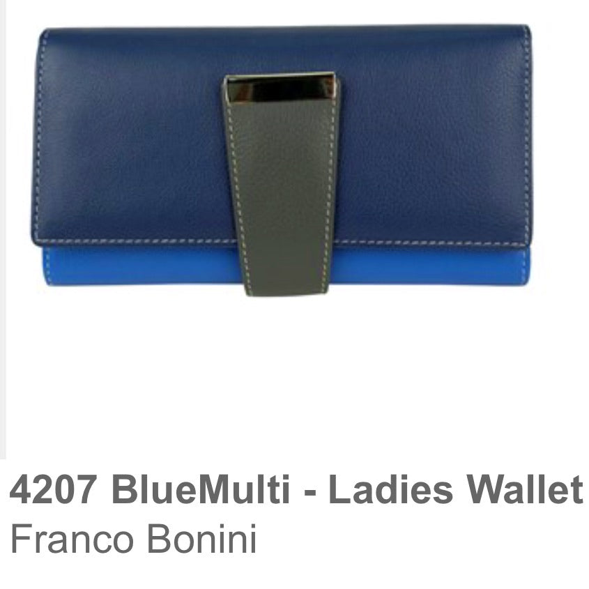 FB-7024 Large Ladies Multi Colour Wallet 20 Cards Holder and Coin Section