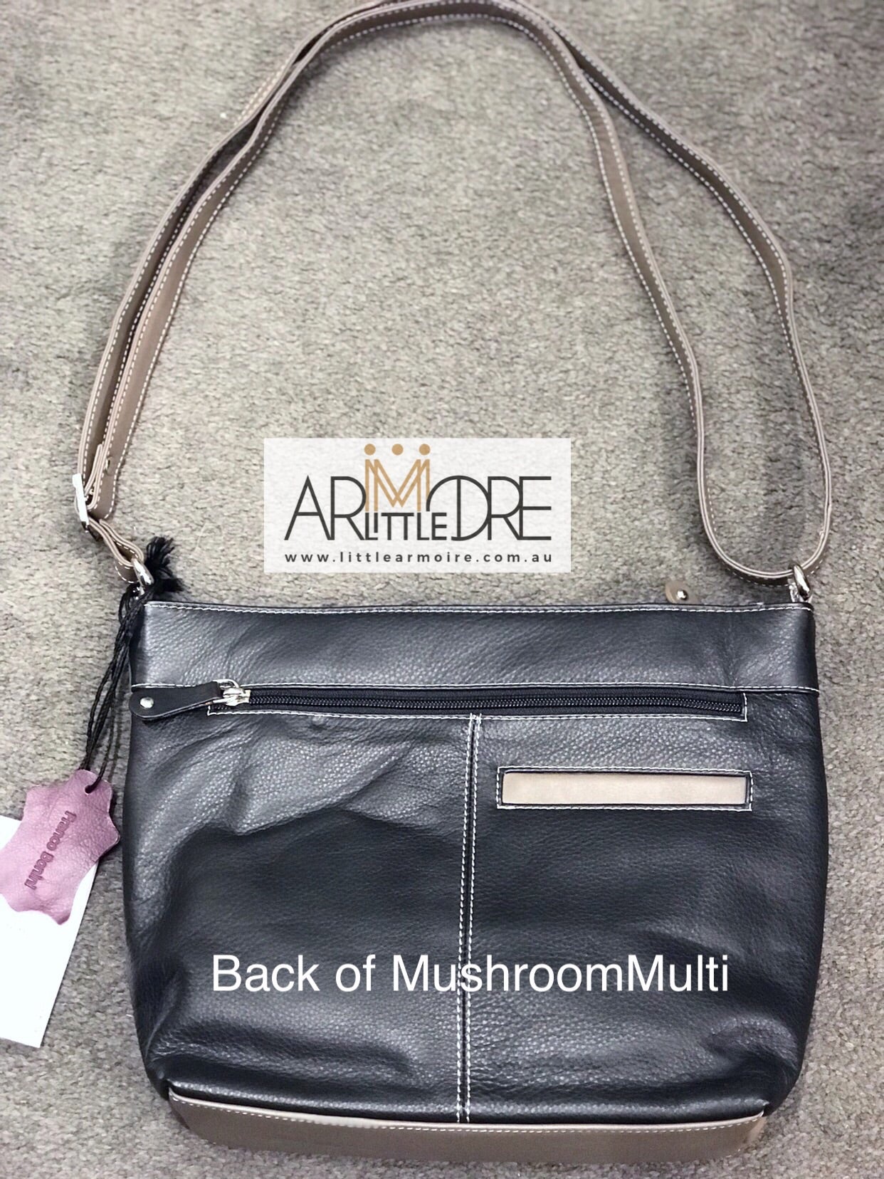 Franco Bonini FB-112 Multi Coloured Top Zip Leather Shoulder Bag - Little Armoire - Online Leather Goods Store Australia