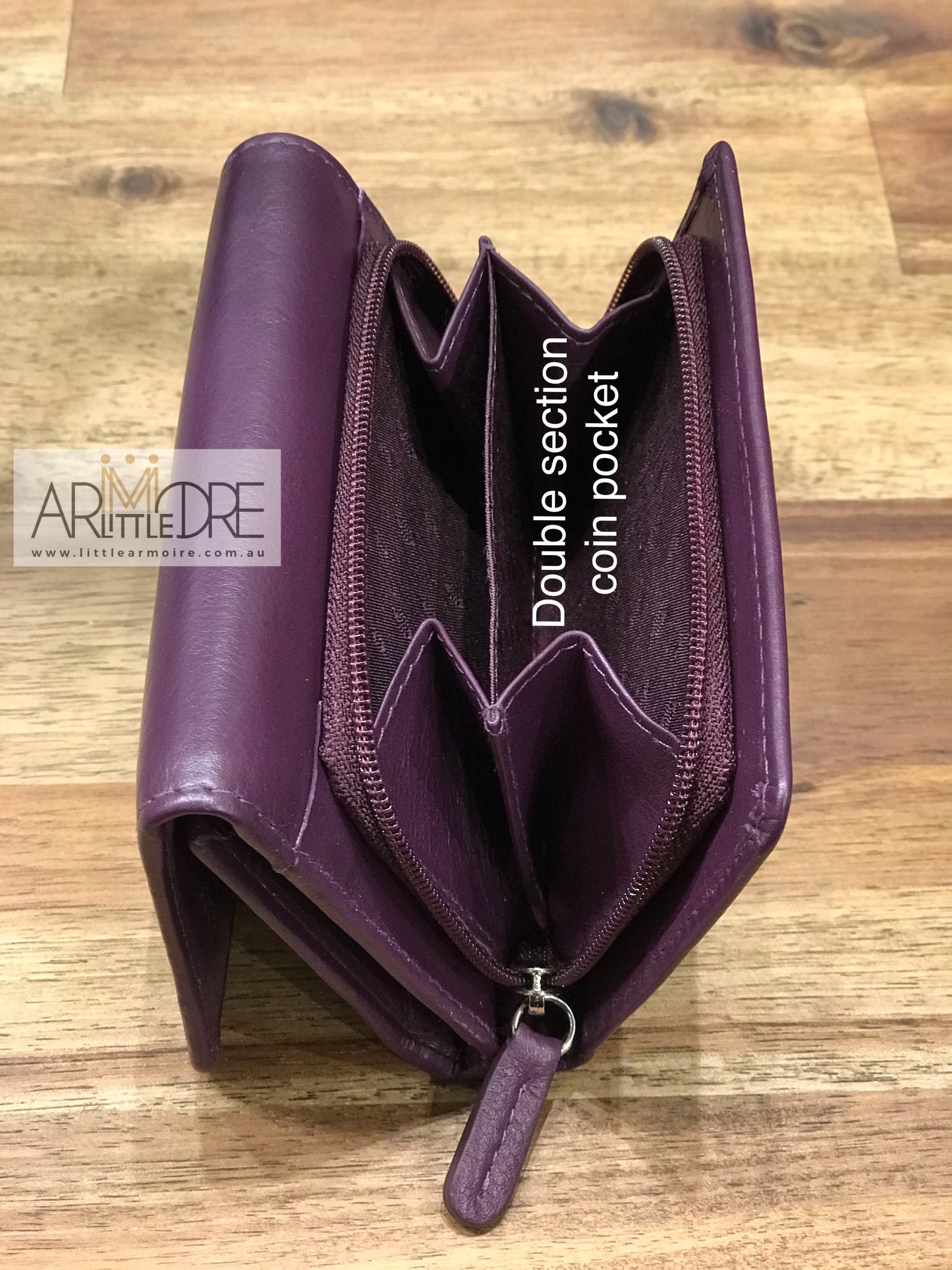 Oran Leather WL-398 Ruby Small Compact Leather Wallet - Little Armoire - Online Leather Goods Store Australia