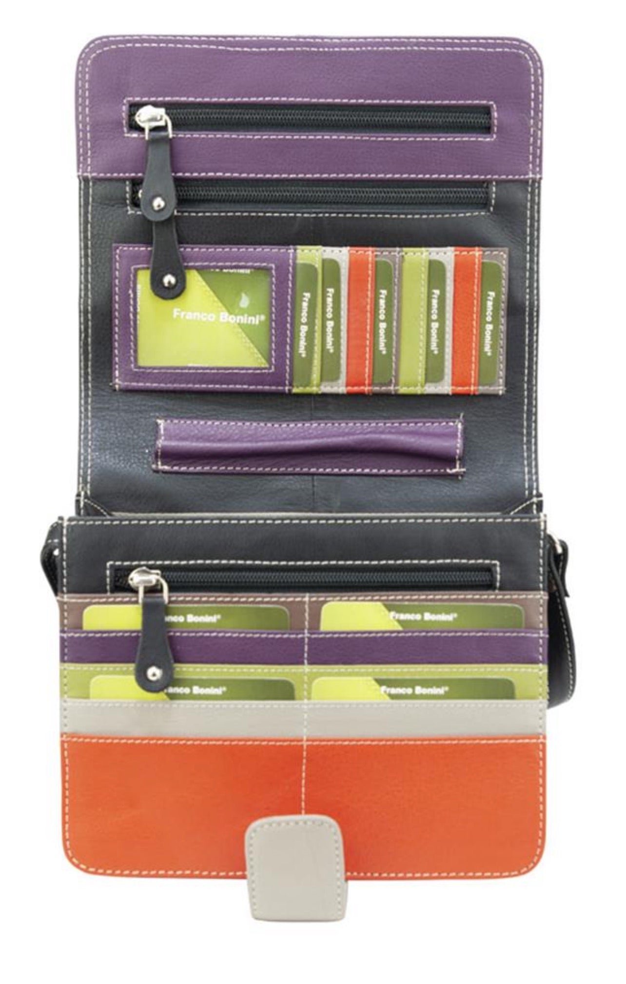 FB-1231 Multi Card Organiser RFID Protected Travel Leather Bag