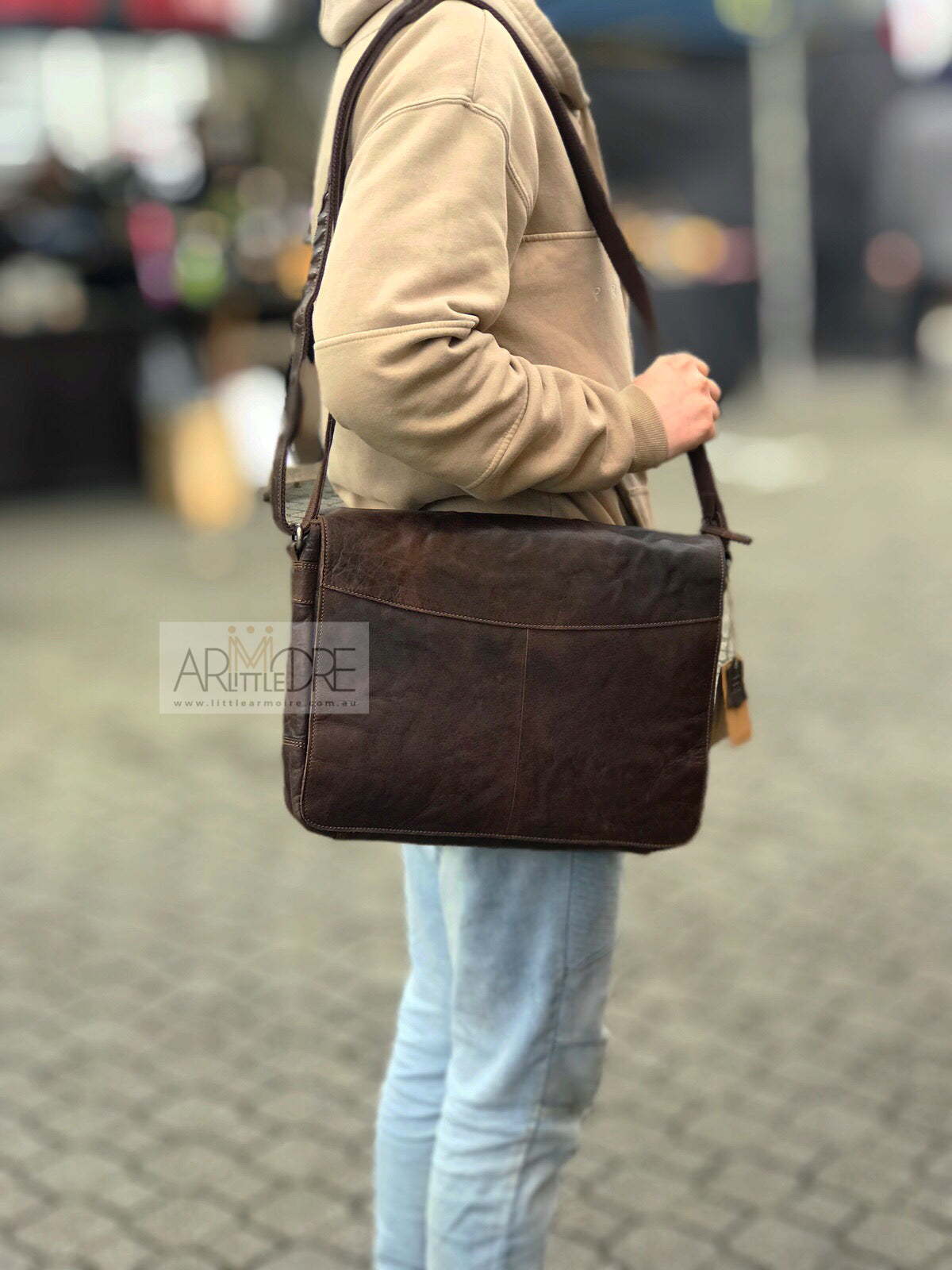 Rugged Hide RH-7001 Ottawa Leather Satchel Laptop Bag