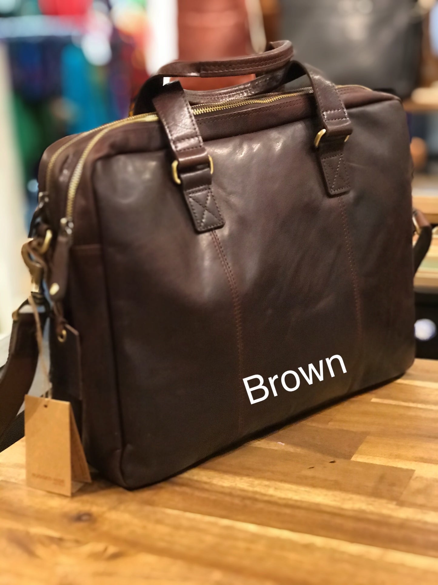 Rugged Hide RH-231 Liam Business Leather Laptop Bag / Briefcase