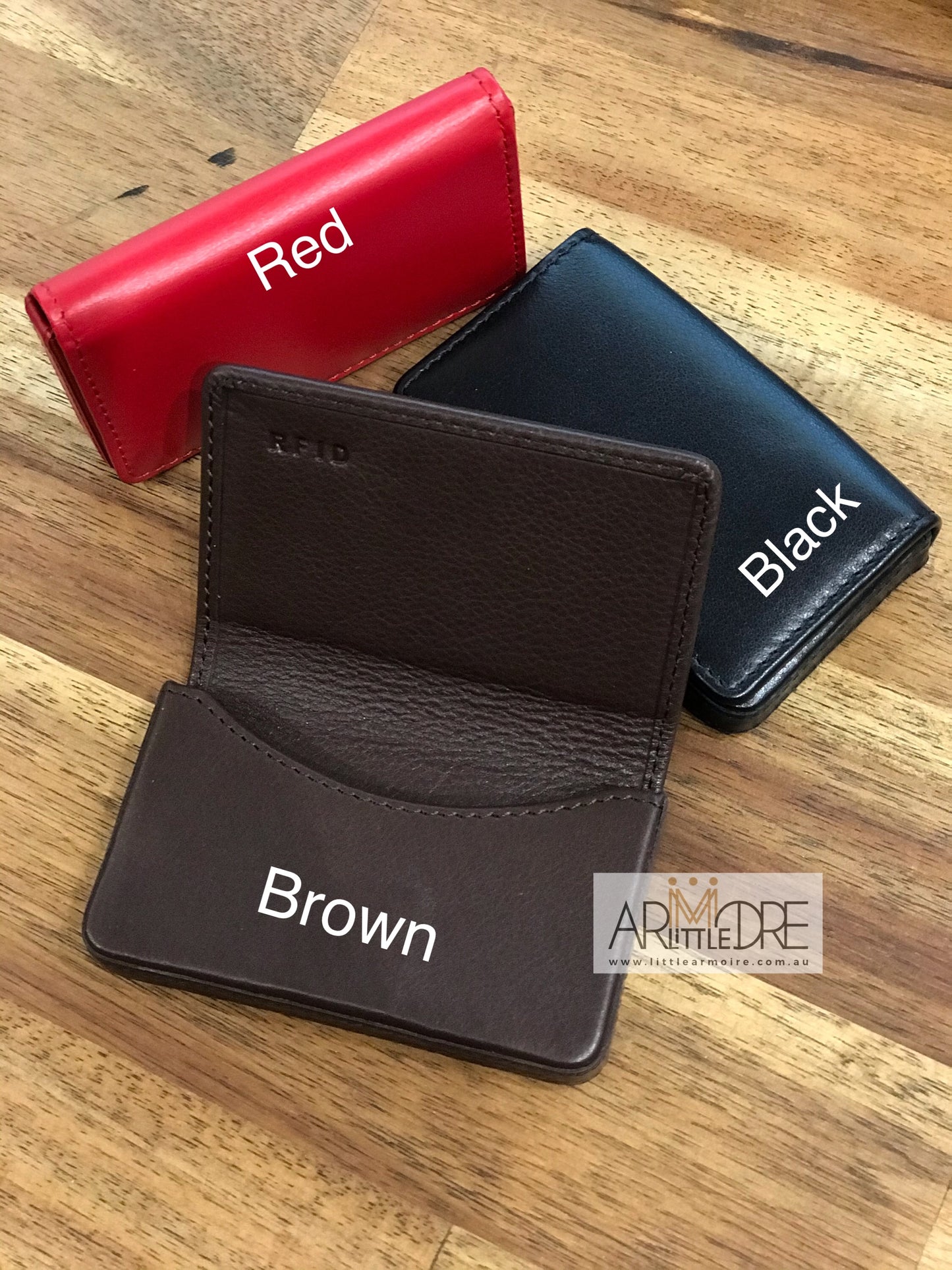 LA3027 Slim Hard Case Leather Business Card Holder