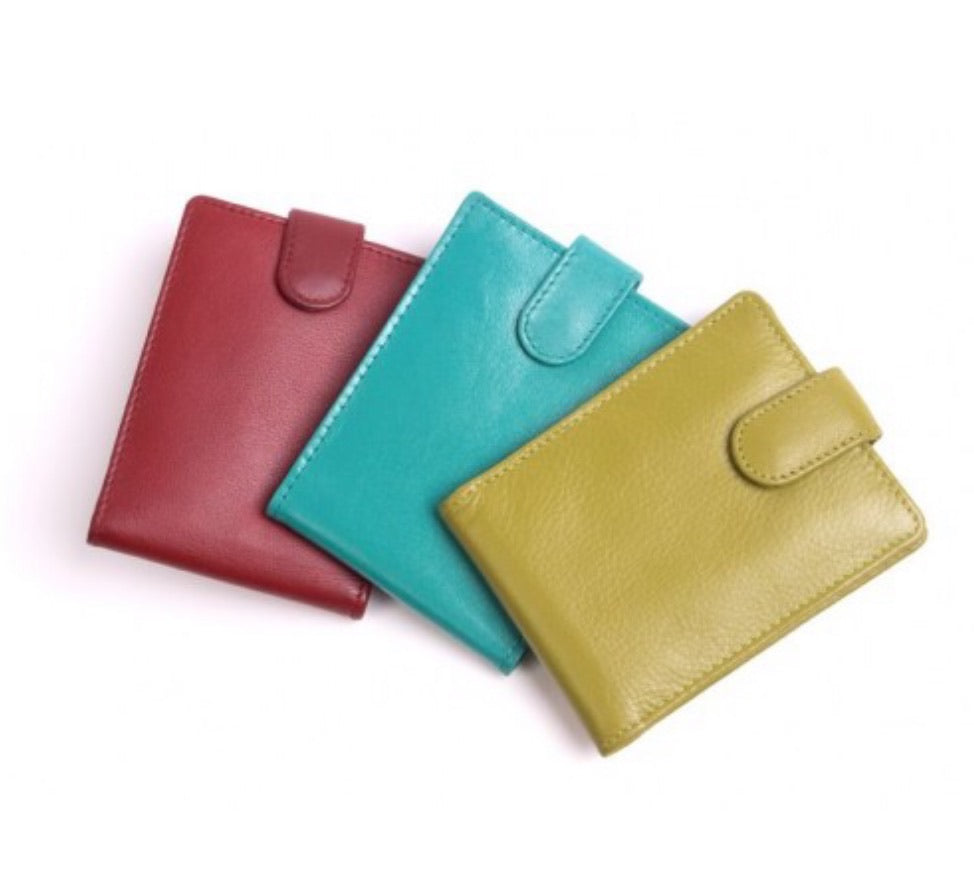 LA753 Leather Card Holder with Press Stud Tab