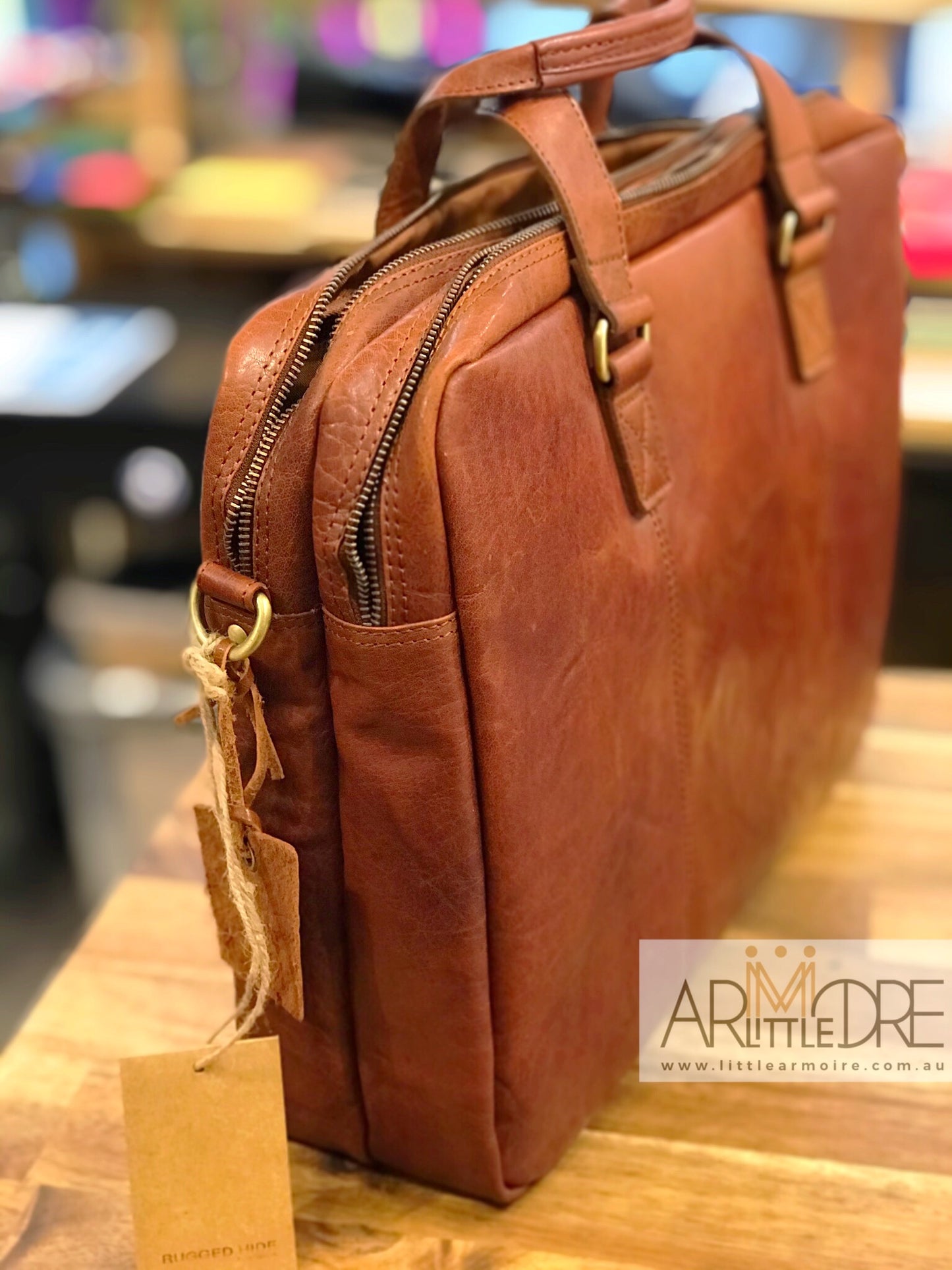 Rugged Hide RH-231 Liam Business Leather Laptop Bag / Briefcase