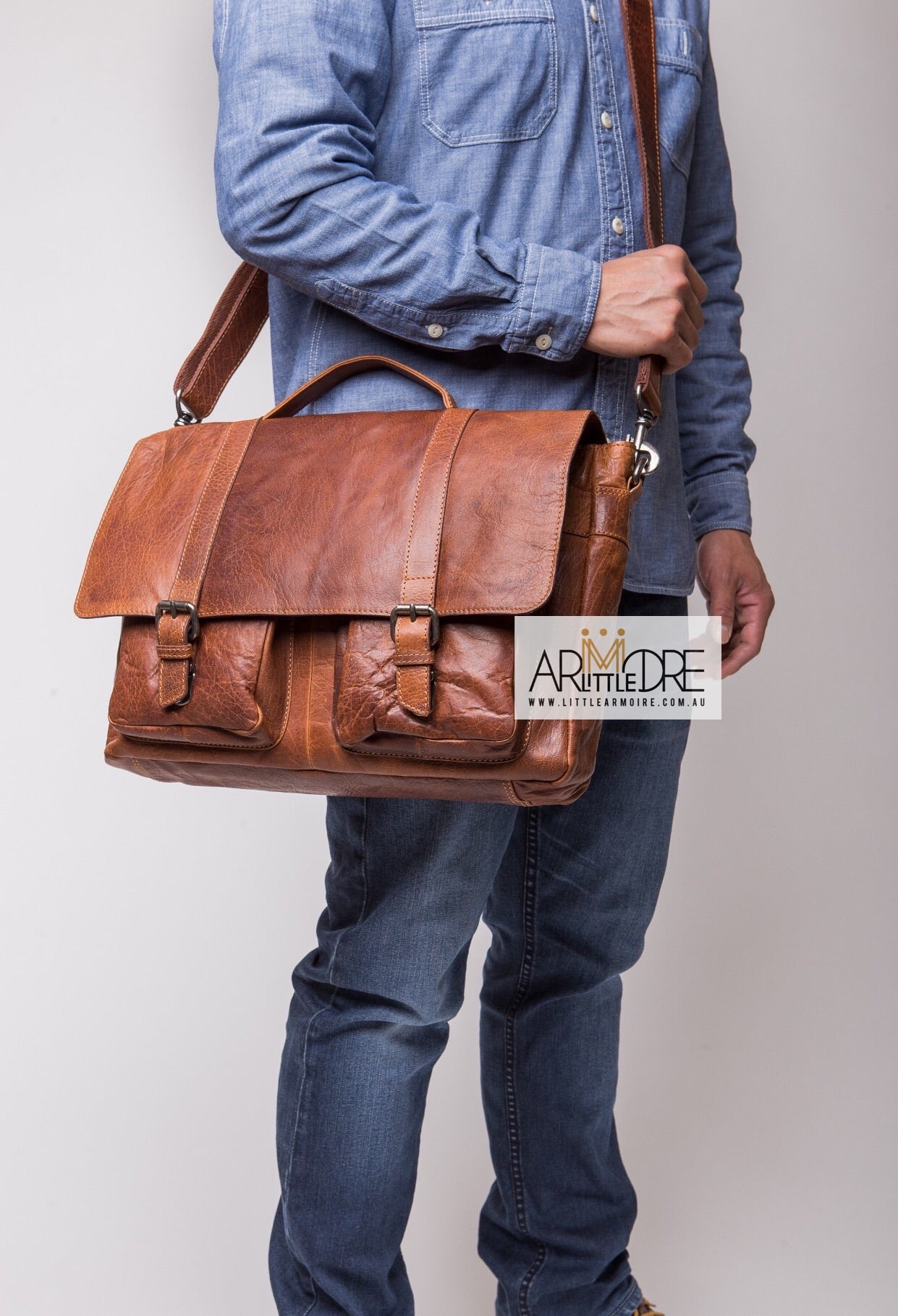 Rugged Hide RH-6000 Emerson Classic Laptop Bag - Little Armoire - Online Leather Goods Store Australia