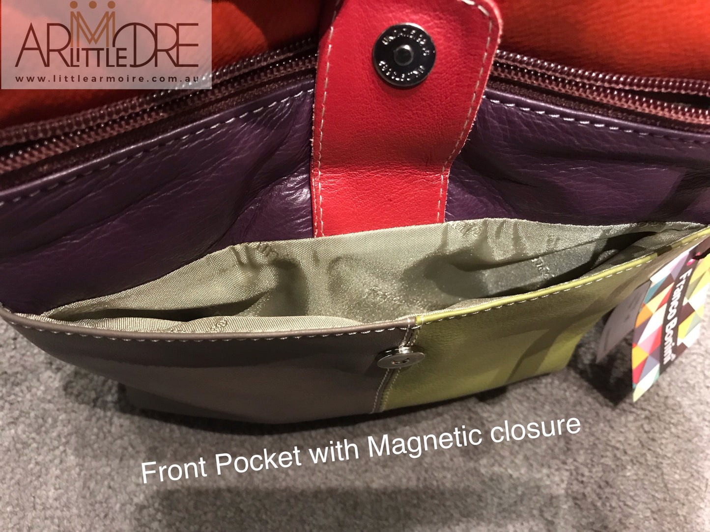 Franco Bonini FB-12242 Multi Coloured Small Leather Shoulder / Cross Body Bag - Little Armoire - Online Leather Goods Store Australia