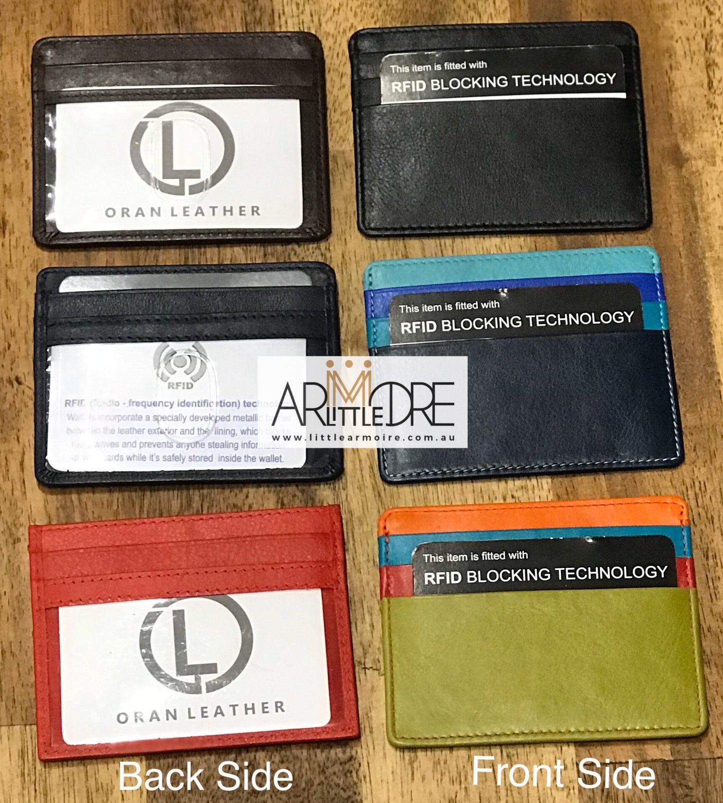 RFID Protected Leather Card Holder with ID Window - UARHSAF7202