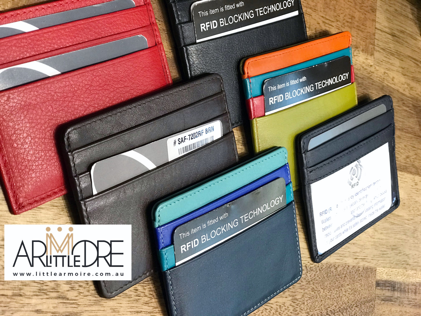 RFID Protected Leather Card Holder with ID Window - UARHSAF7202