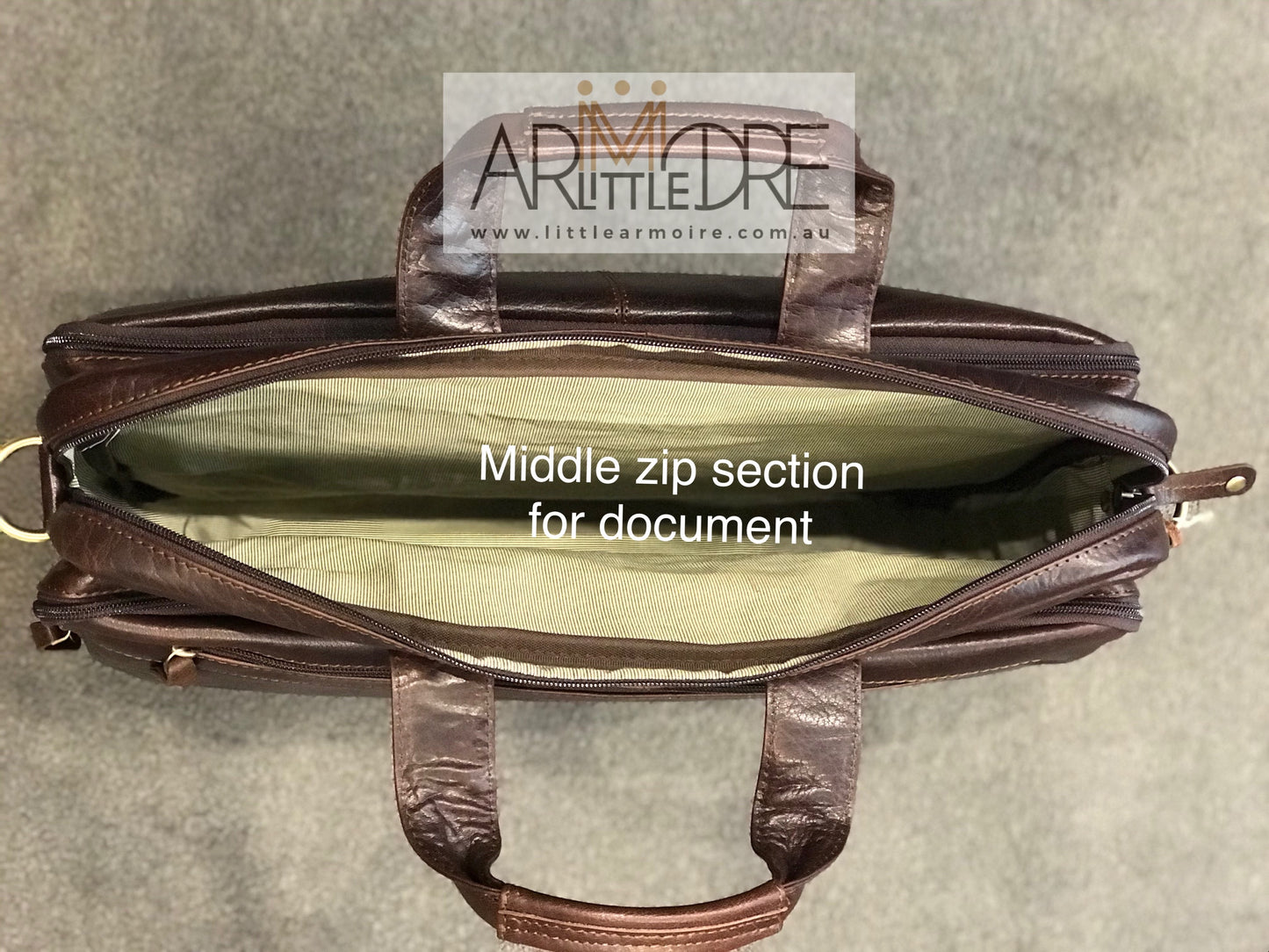 LA28032 Business Leather Laptop Bag