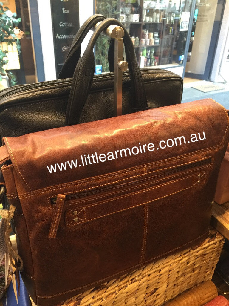RH-7001 Ottawa Compact Vintage Satchel Laptop Bag - Little Armoire - Online Leather Goods Store Australia