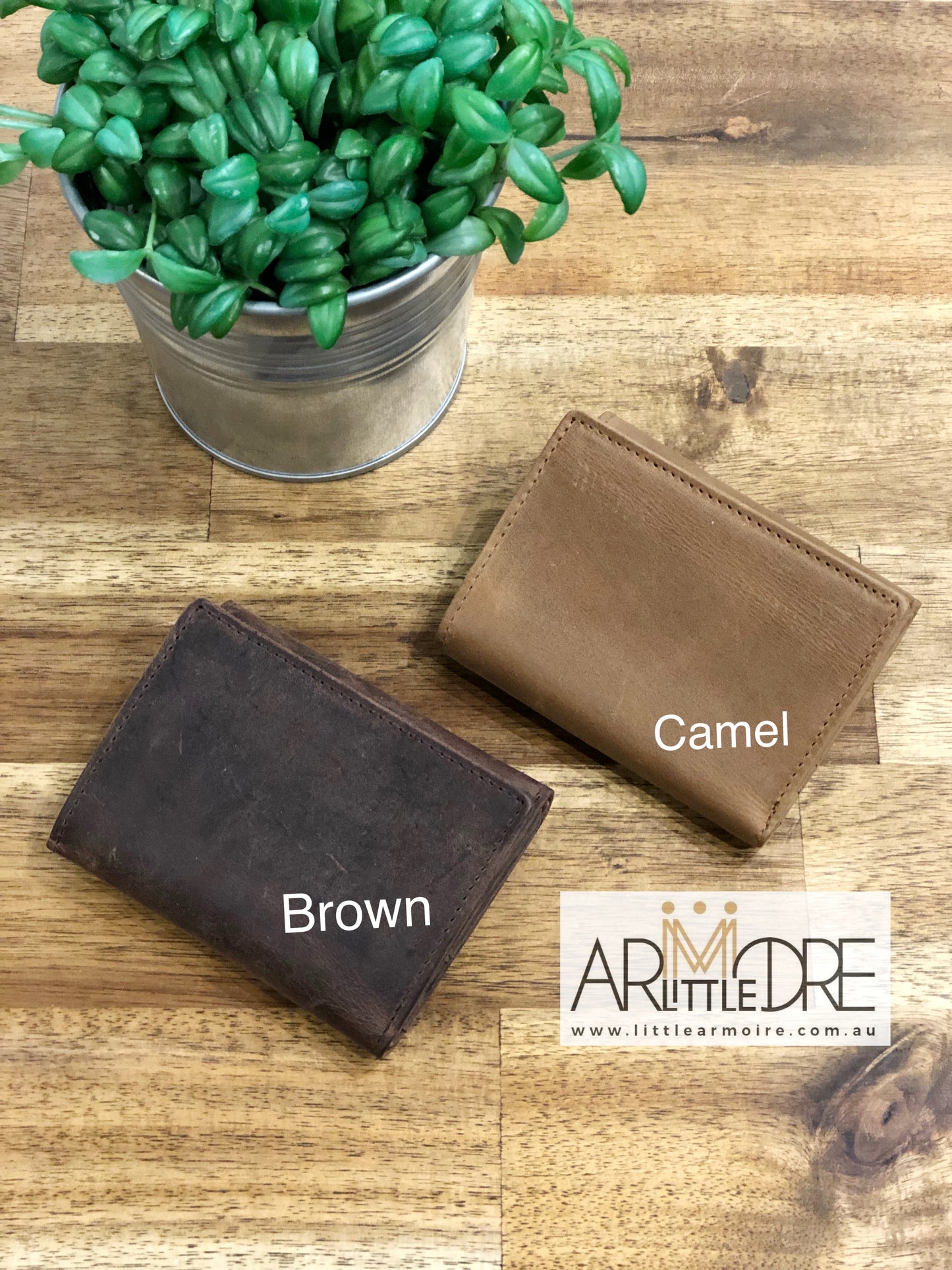 Tri-Fold Hunter Leather Wallet Sid UARH8195