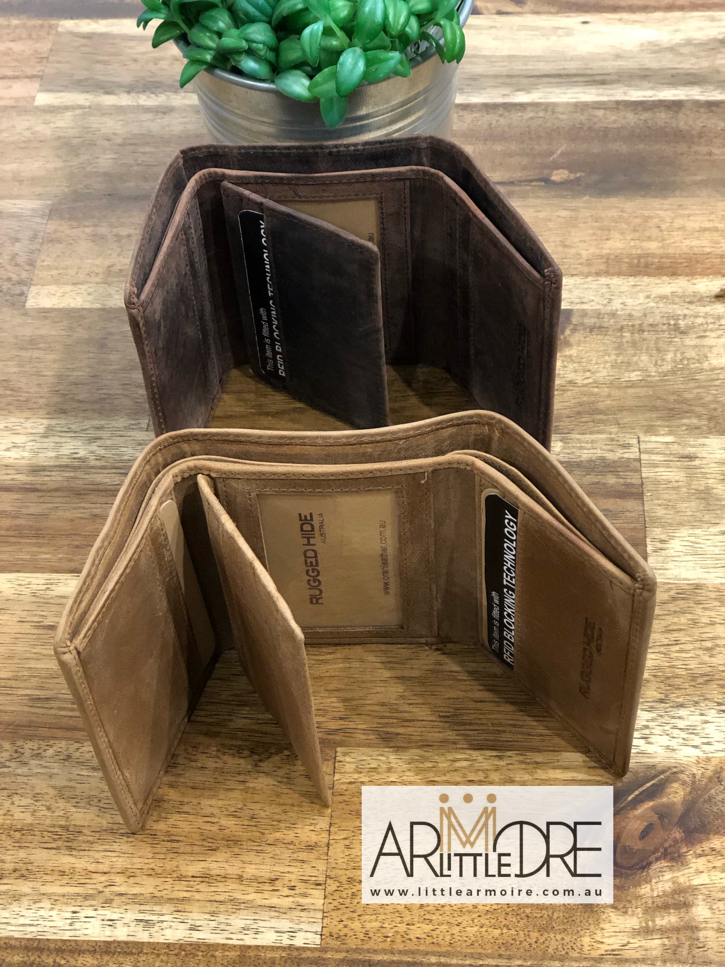 Tri-Fold Hunter Leather Wallet Sid UARH8195