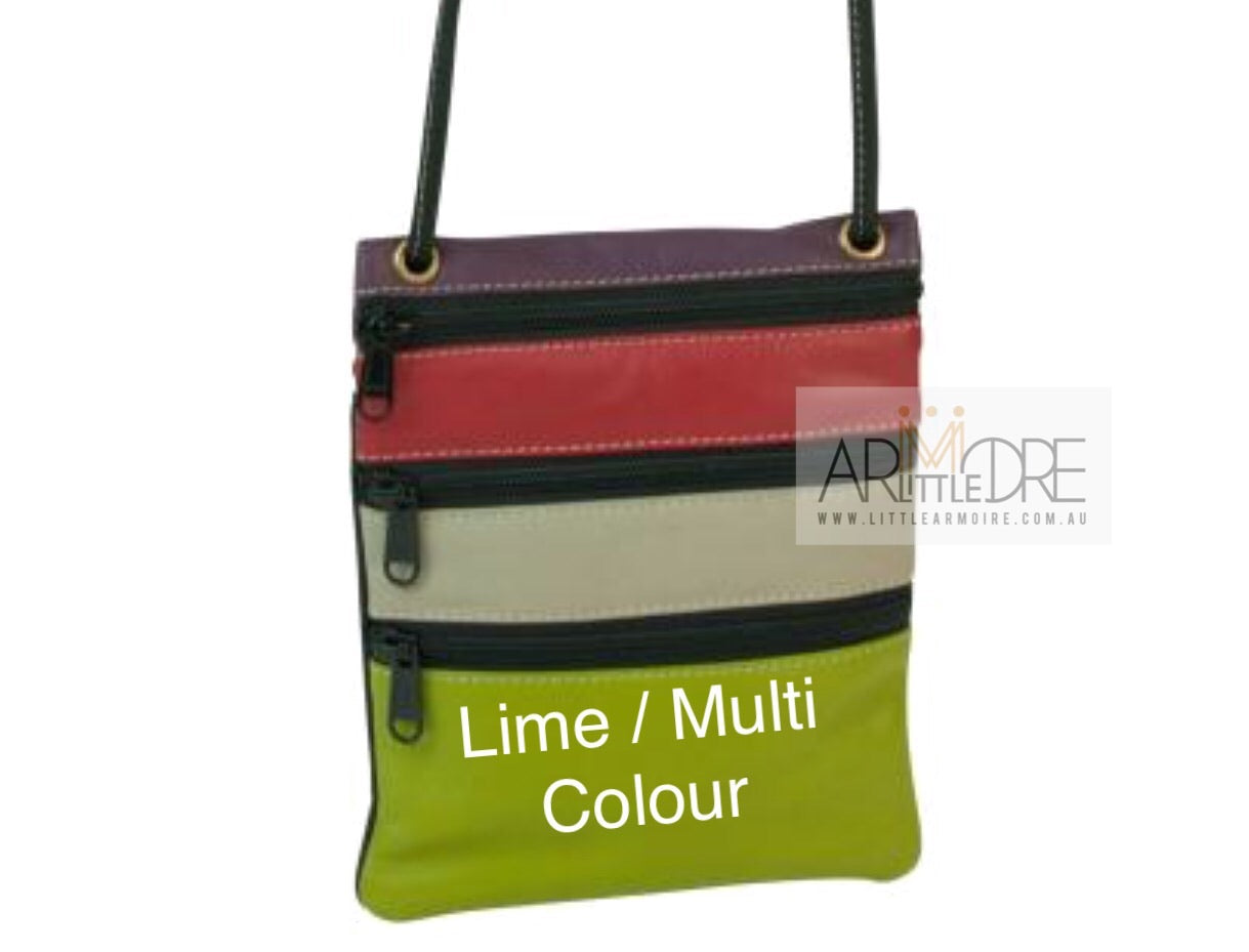 Multi Coloured Small Soft Sling Leather Bag UAFB144