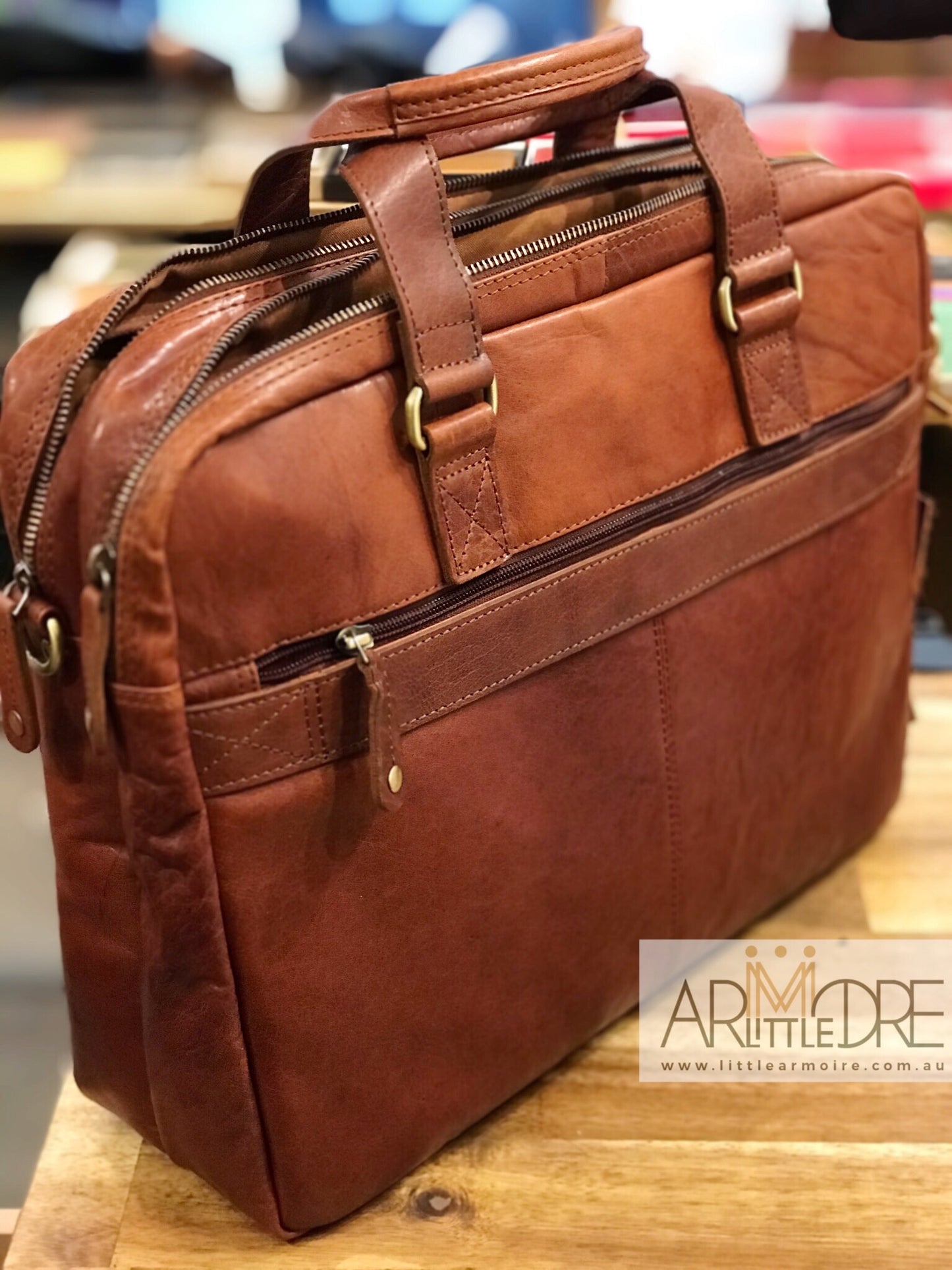 Rugged Hide RH-231 Liam Business Leather Laptop Bag / Briefcase