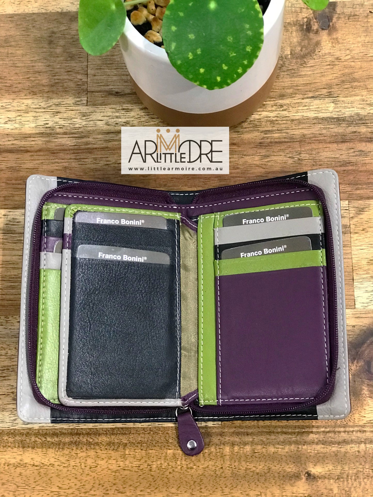 Small Zip around Soft Leather Multi Colour Wallet UAFB1814