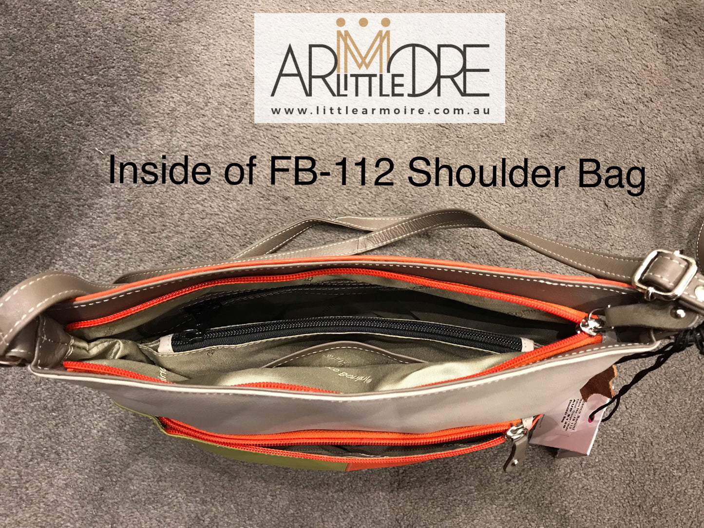 Franco Bonini FB-112 Multi Coloured Top Zip Leather Shoulder Bag - Little Armoire - Online Leather Goods Store Australia