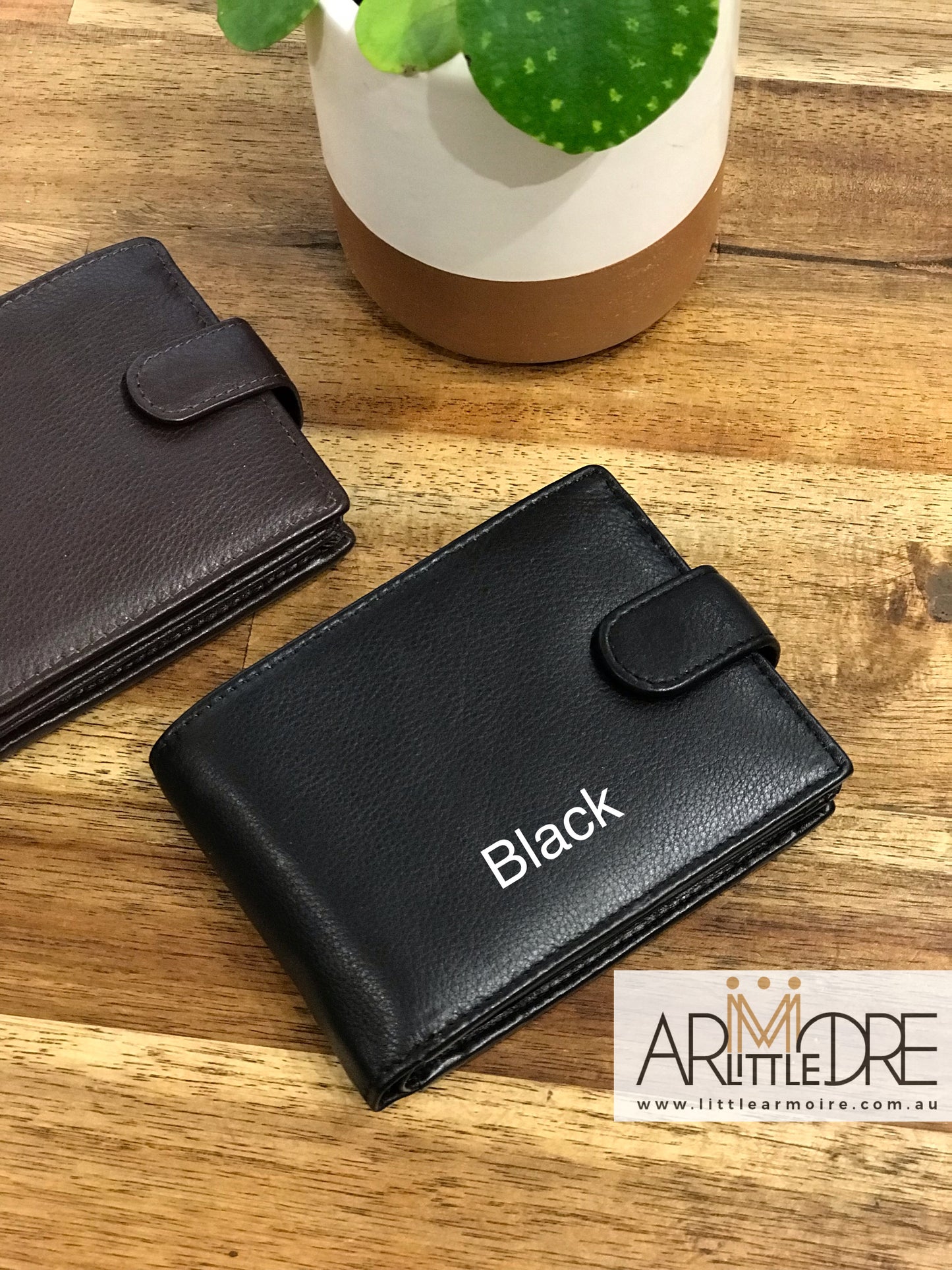 Men's Leather Wallet With Press Stud Close UARHW15021