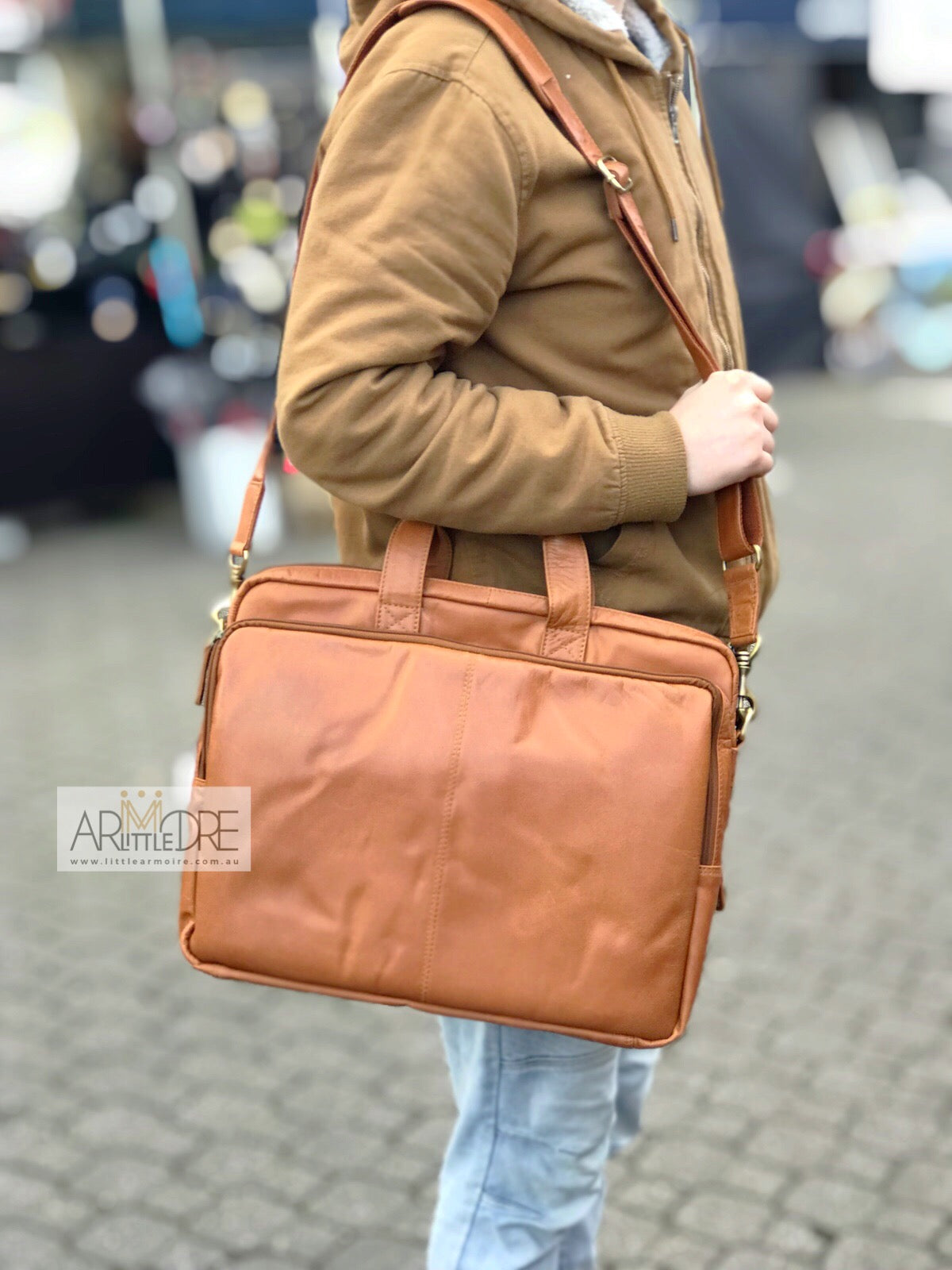 LA28032 Business Leather Laptop Bag